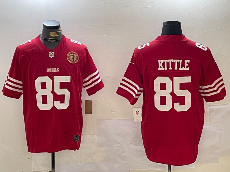 Men San Francisco 49ers #85 Kittle Red three generations 2024 Nike Limited NFL Jersey style 9->->